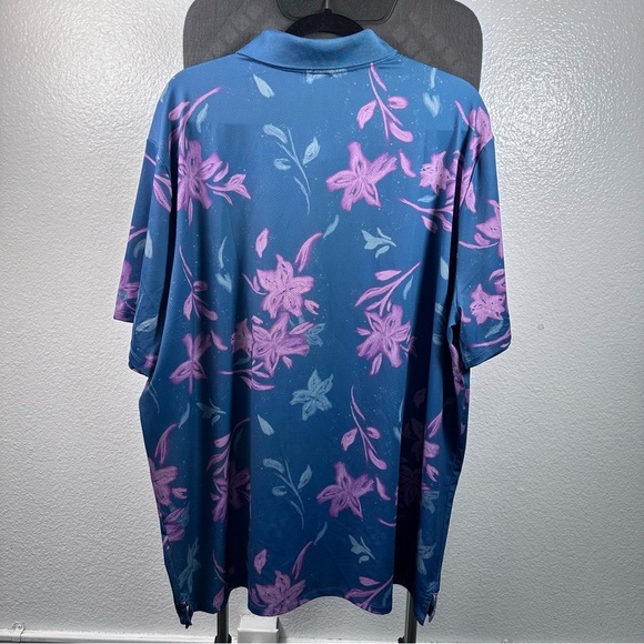 All in Motion Men's Floral Polo Shirt Blue Size XXL - Picture 5 of 5